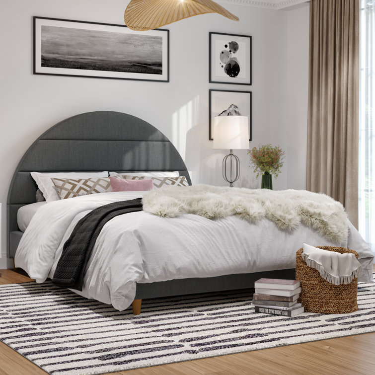 Grey headboard and 2024 bed frame